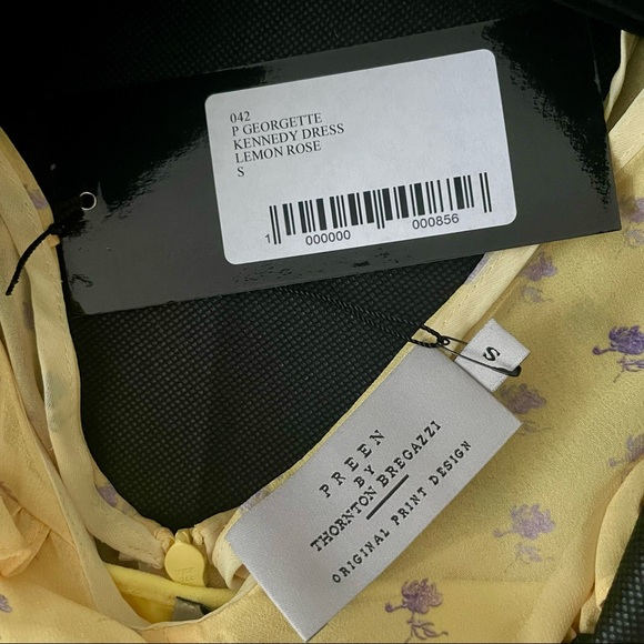 PREEN BY THORNTON BREGAZZI Yellow Floral Asymmetric Cocktail Dress - Picture 7 of 8
